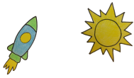 raketa a sluníčko jako symbol třídy